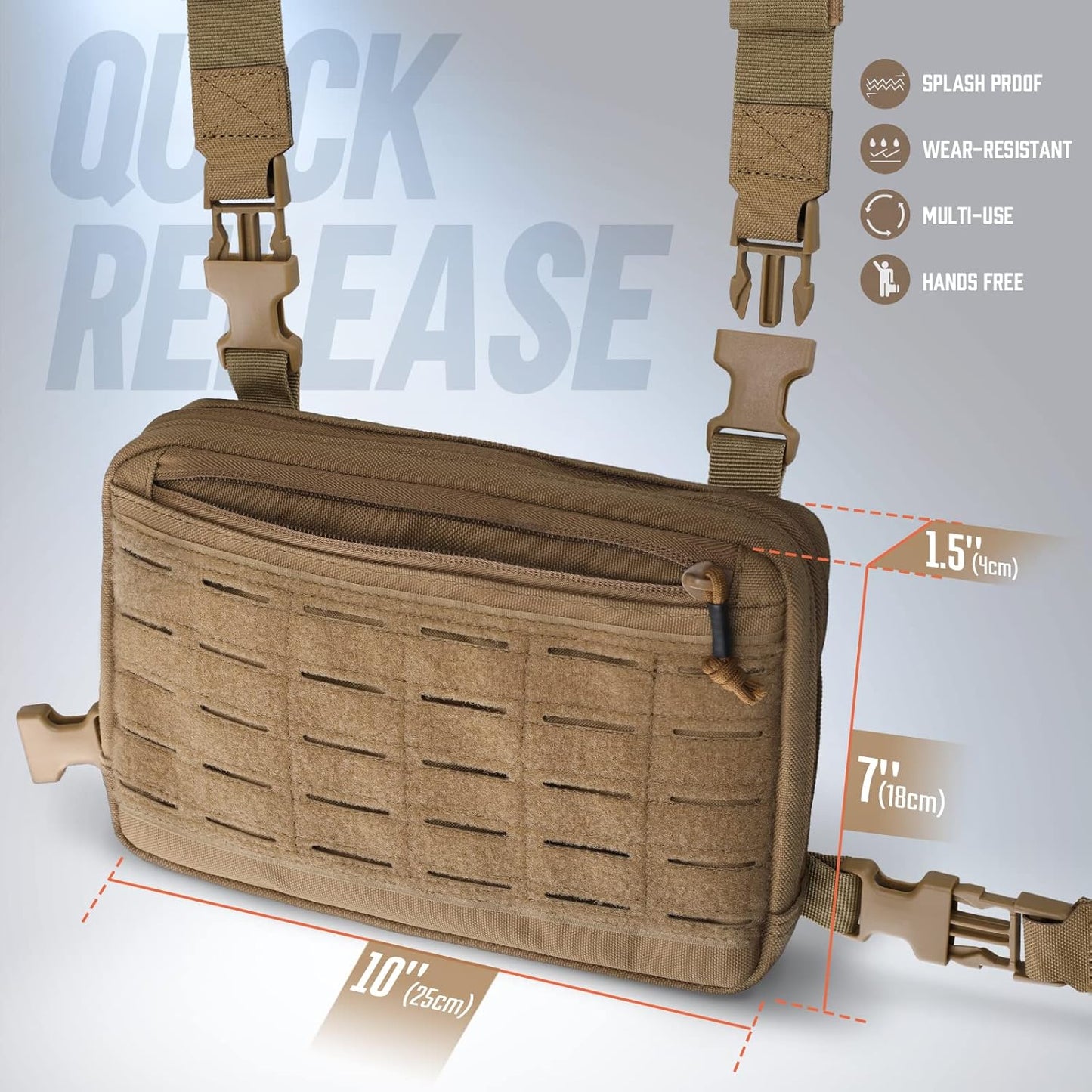 StonePeak Tactical Chest Rig + Utility Recon Pouch